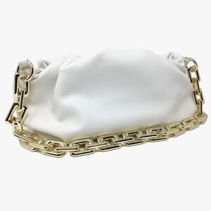 White Cloud Dumpling Clutch Purse Chain Shoulder Bag